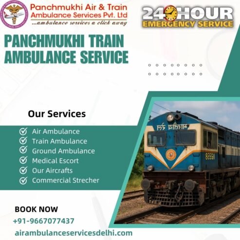Advanced Medical Support Provide by Panchmukhi Train Ambulance Service in Bangalore