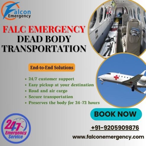 FALC Emergency Body Transfer in Ranchi by Air Cargo, Take Advantage of Our Mortuary Box Service