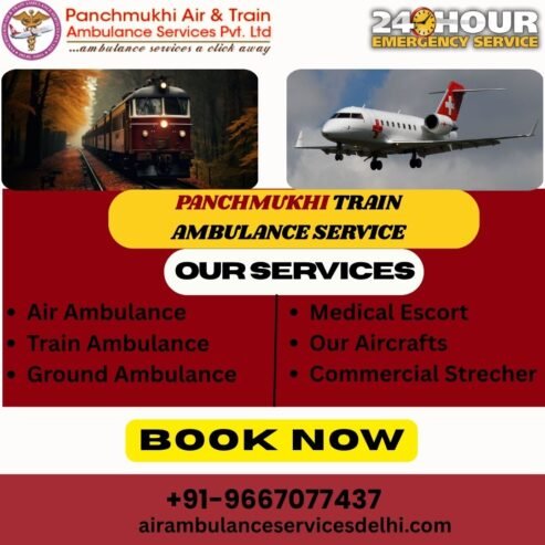 Select Panchmukhi Train Ambulance in Hyderabad to Relief and Authentic Medical Facility