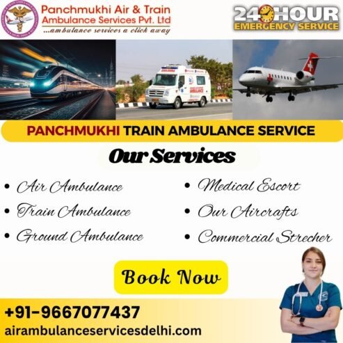 Panchmukhi Train Ambulance Service in Ranchi – Discomforting medical transport arranged at a Lower Fare