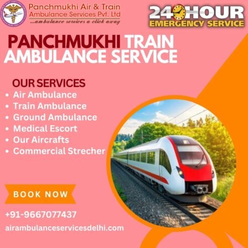 Panchmukhi Train Ambulance Service Varanasi Offer a Complete ICU Setup, Ventilator, Defibrillator
