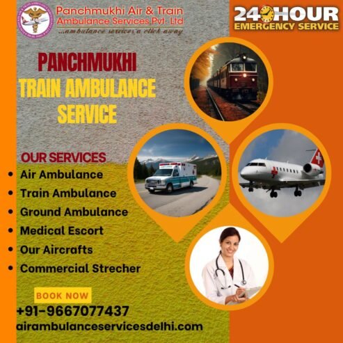 Pick Panchmukhi Train Ambulance Service in Patna with Top-Class Medical Facility and Services
