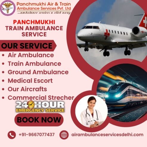 Hire Panchmukhi Train Ambulance Service in Delhi with High-Tech Medical Facility