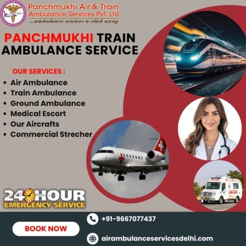 Pick Panchmukhi Train Ambulance Service in Kolkata with Top-Level Medical Care Facility