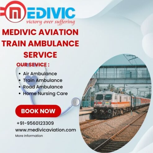 Medivic Aviation Train Ambulance Service in Delhi Uses Equipment and Equipped Coaches
