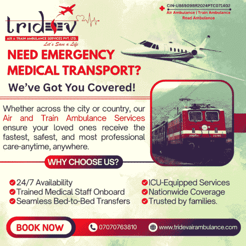 You Can Relocate Via Tridev Air Ambulance Services In Ranchi For Anytime Transportation