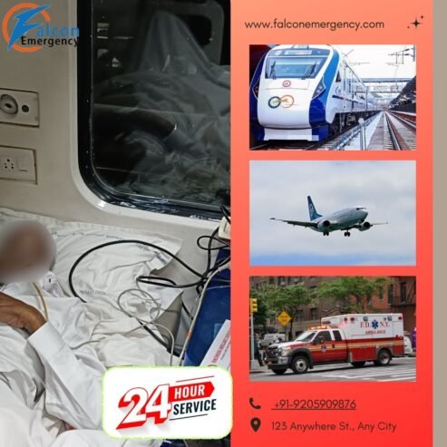 Get a FALC Emergency Train Ambulance in Ranchi with all comfy during shifting