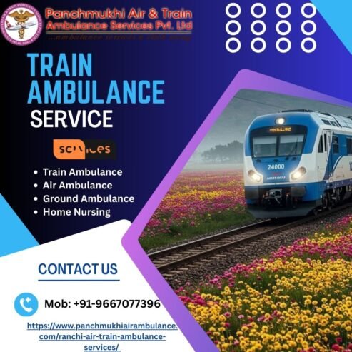 Book Panchmukhi Train Ambulance Service in Ranchi to transfer your patient across India.